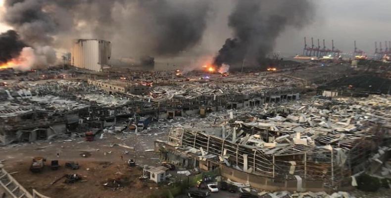 Así quedaron las zonas aledañas al puerto de Beirut luego de la explosión. Foto: Archivo RHC