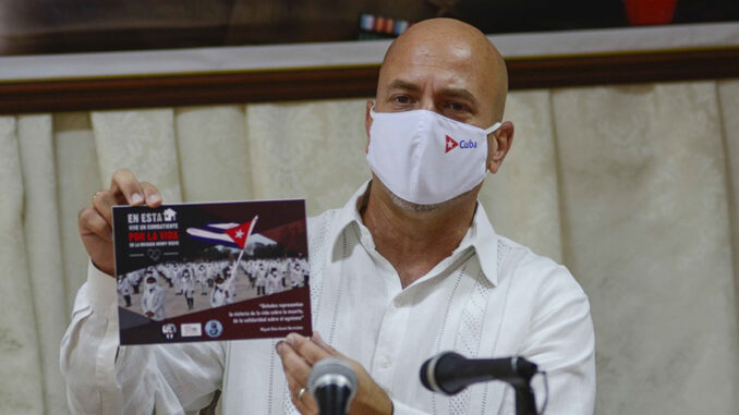 Gerardo Hernández Nordelo, Coordinador Nacional de los Comités de Defensa de la Revolución (CDR), durante su intervención en conferencia de prensa sobre el Aniversario de los CDR, reforzando el combate popular para la prevención de la COVID-19, en La Habana, Cuba, el 14 de septiembre de 2020. // Foto Ariel Ley Royero/ ACN