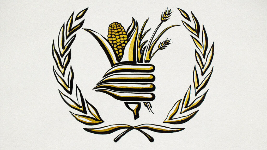 El logotipo del Programa Mundial de AlimentosThe Nobel Prize / Niklas Elmehed