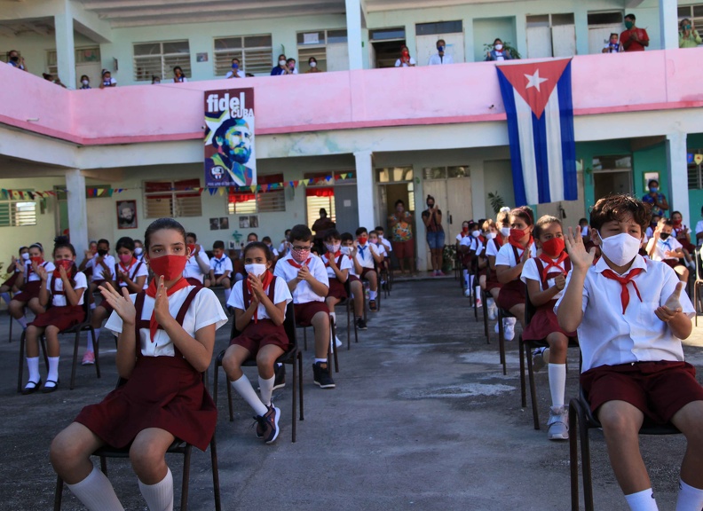 Más de 260 centros de enseñanza de la provincia abren sus puertas, para iniciar el curso escolar 2020-2021, en Sancti Spíritus, Cuba, el 30 de noviembre de 2020.       ACN  FOTO/ Oscar ALFONSO SOSA/ rrcc