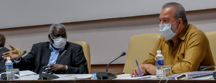  El primer ministro, Manuel Marrero Cruz, refirió en su intervención que el Plan se enmarca en medio de retos difíciles por la pandemia, el bloqueo, el proceso de implementación del ordenamiento y una situación económica compleja en el país. Foto: José Manuel Correa 