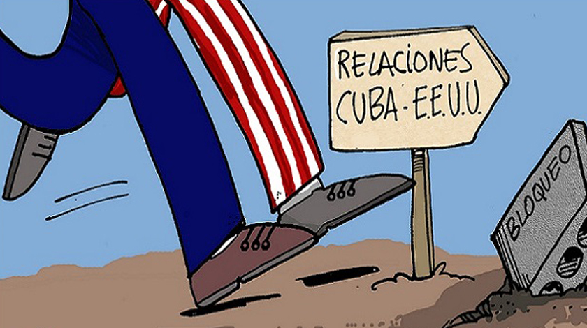 El bloqueo es una política unilateral, rechazada tanto en los Estados Unido de América, como por la comunidad internaciona, y es el principal obstáculo al desarrollo económico y social de Cuba, en Ciego de Ávila, el 12 de septiembre de 2016.     ACN CARICATURA/ Osvaldo GUTIÉRREZ GÓMEZ/ rrcc