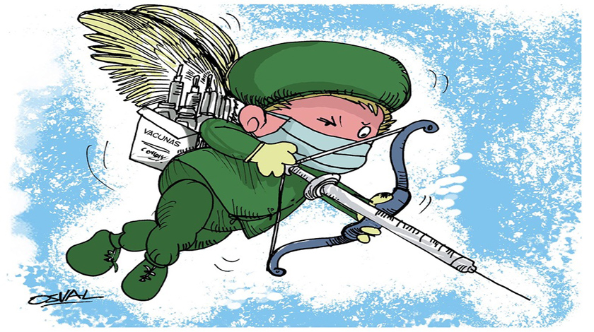 El 14 de febrero, Día de los Enamorados será esta vez en tiempos de pandemia, en Ciego de Ávila, Cuba, el 12 de febrero de 2021. ACN CARICATURA/ Osvaldo GUTIÉRREZ GÓMEZ/ rrcc