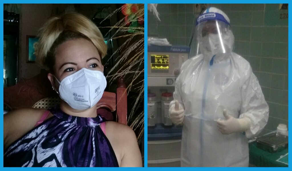 Elizabeth escribió su propia historia frente a la COVID-19 en la sala de terapia del hospital Celia Sánchez //Imagen de Eliexer Pelaez Pacheco