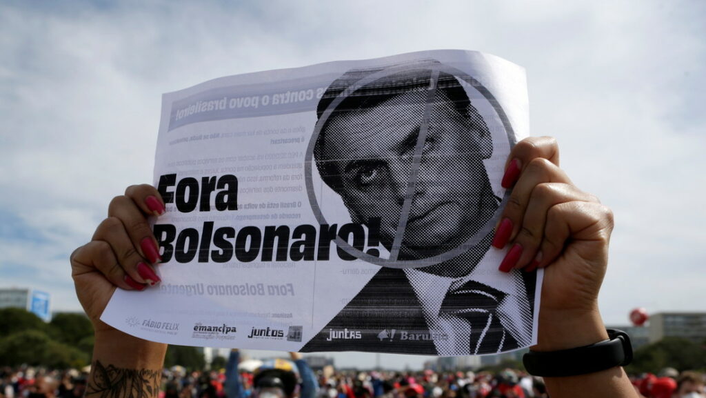 Manifestantes en Brasilia, Brasil. 29 de mayo de 2021.Ueslei Marcelino / Reuters