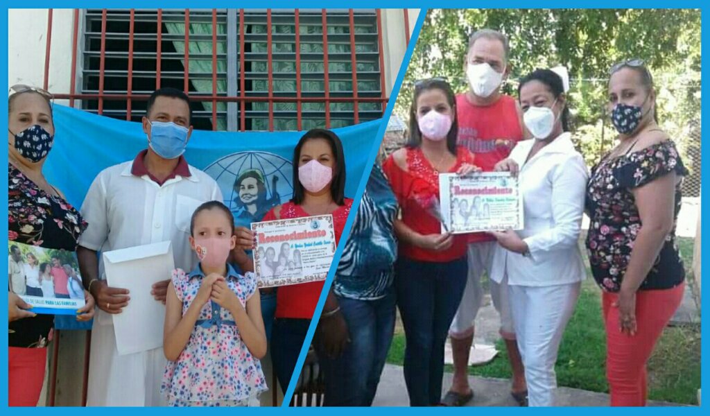 La FMC en Manzanillo entregó reconocimientos a las familias de dos miembros del Contigente Internacional de Médicos especializados en Situaciones de Desastres y Graves Epidemias Henry Reeve //Imagen de Eliexer Pelaez Pacheco  