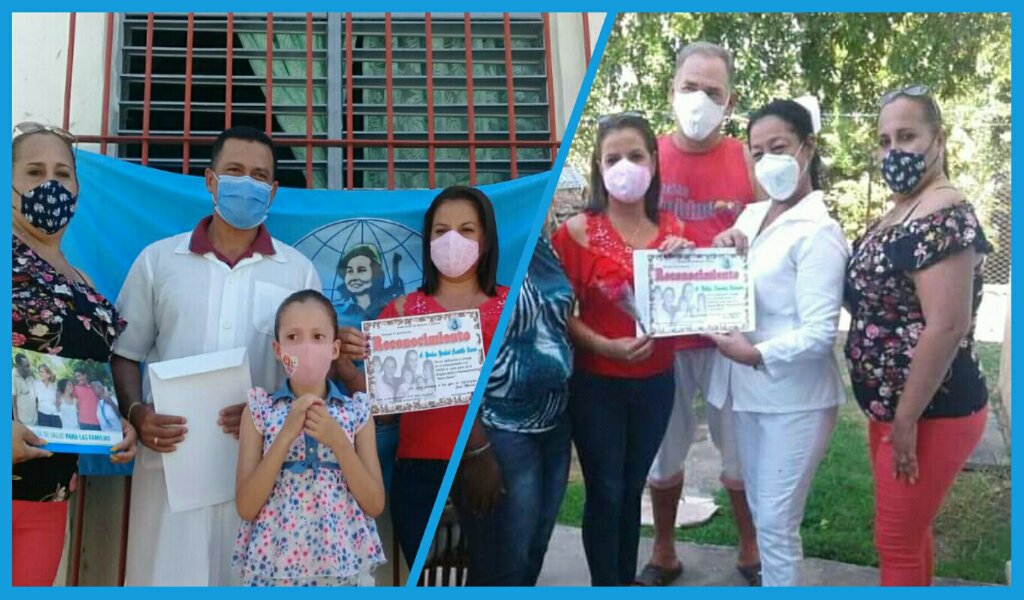La FMC en Manzanillo entregó reconocimientos a las familias de dos miembros del Contigente Internacional de Médicos especializados en Situaciones de Desastres y Graves Epidemias Henry Reeve //Imagen de Eliexer Pelaez Pacheco