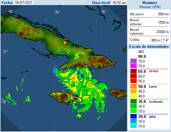 Imágenes de Tormenta tropical Elsa captadas por el Radar de Pilón / INSMET