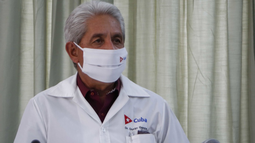 El Dr. José Durán García, Director Nacional de Epidemiología del Ministerio de Salud Pública, durante su intervención en conferencia de prensa por el día Mundial de la Salud, en La Habana, el 6 de abril de 2021. ACN/FOTO/Ariel LEY ROYERO/dirr