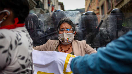Varios ciudadanos protestan contra el presidente de Ecuador, Guillermo Lasso, en Quito, 11 de agosto de 2021 // Foto Rafael Rodriguez / Legion-Media