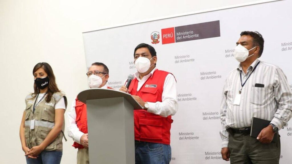 El ministro de Ambiente de Perú, Rubén Ramírez, en rueda de prensa en Lima, el 31 de enero de 2022.Foto: Ministerio del Ambiente