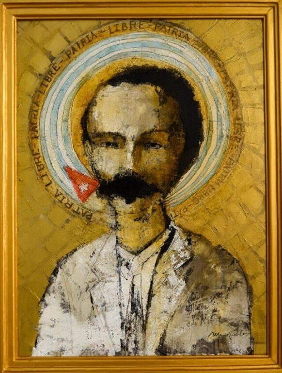 Obra dedicada a Martí, de la exposición personal Buscando el sol, de Mario Fabelo Estrada.