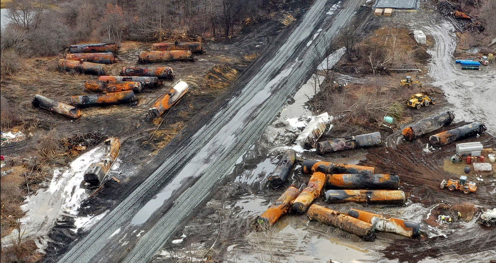 Imagen aérea del lugar del accidente, tomada el 9 de febrero. Foto: AP-