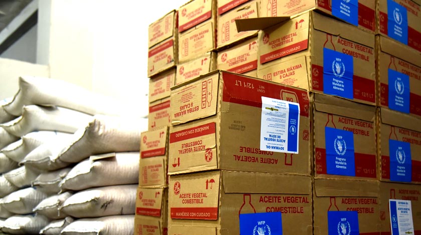 Productos del módulo alimentario, que aún se les entrega de forma gratuita a personas vulnerables como apoyo a emergencias después del paso del huracán Ian por la provincia Pinar del Río, Cuba, en la bodega Raúl Sánchez, el 22 de junio de 2023. ACN FOTO/Omara GARCÍA MEDEROS/ogm