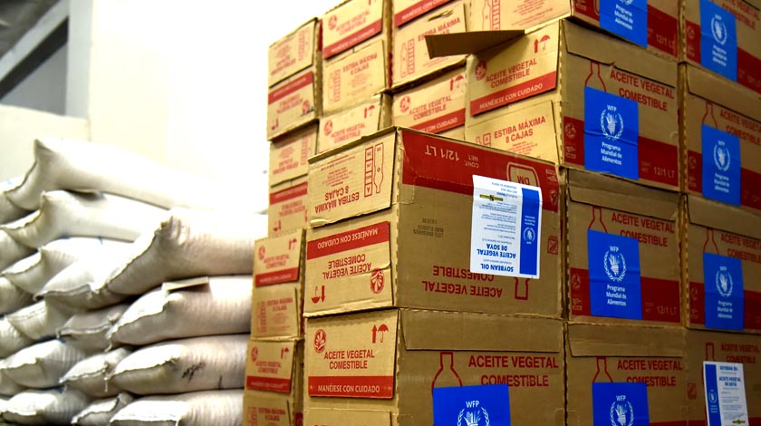 Productos del módulo alimentario, que aún se les entrega de forma gratuita a personas vulnerables como apoyo a emergencias después del paso del huracán Ian por la provincia Pinar del Río, Cuba, en la bodega Raúl Sánchez, el 22 de junio de 2023.  ACN FOTO/Omara GARCÍA MEDEROS/ogm