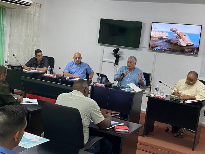 Chequea el Presidente recuperación de Camagüey tras las lluvias // Foto: Jorge Jerez Belisario