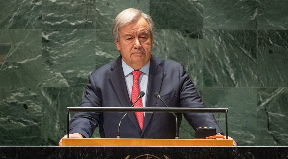 “Las Naciones Unidas se crearon precisamente para momentos como éste: momentos de máximo peligro y mínimo acuerdo”, concluyó sus palabras de apertura el secretario general de la ONU, 19 de septiembre de 2023, Nueva York. Foto: ONU.