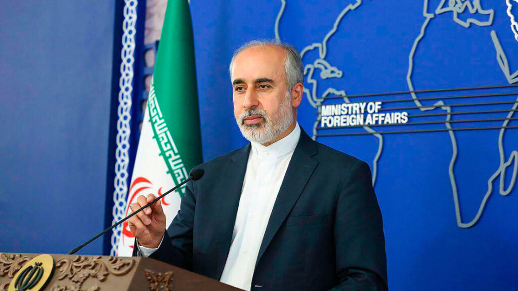 El portavoz del Ministerio de Relaciones Exteriores de Irán, Nasser Kanaani. Teherán, 11 de agosto de 2022.Iranian Foreign Ministry / AP
