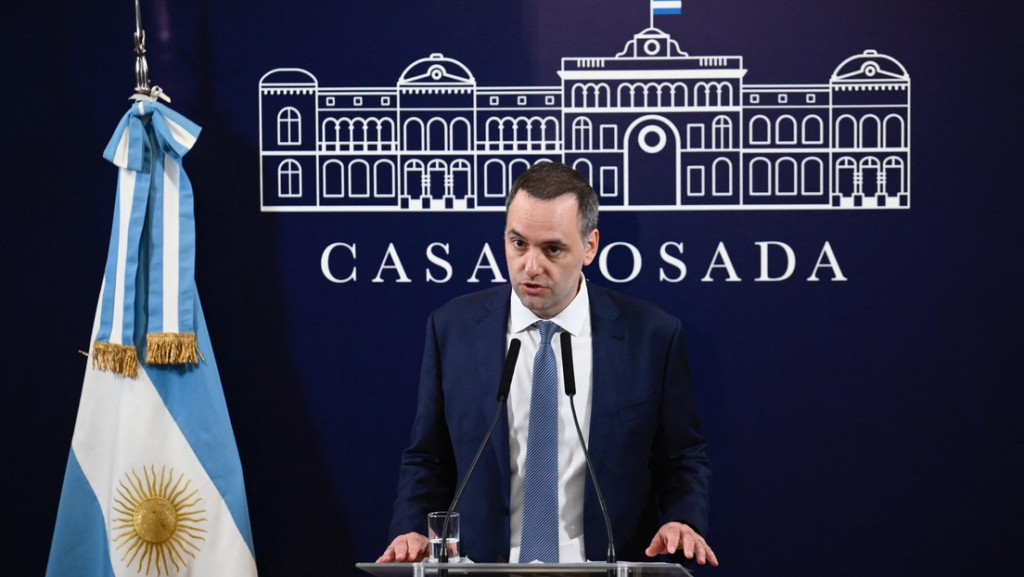 Manuel Adorni, vocero presidencial de Argentina.Luis Robayo / AFP
