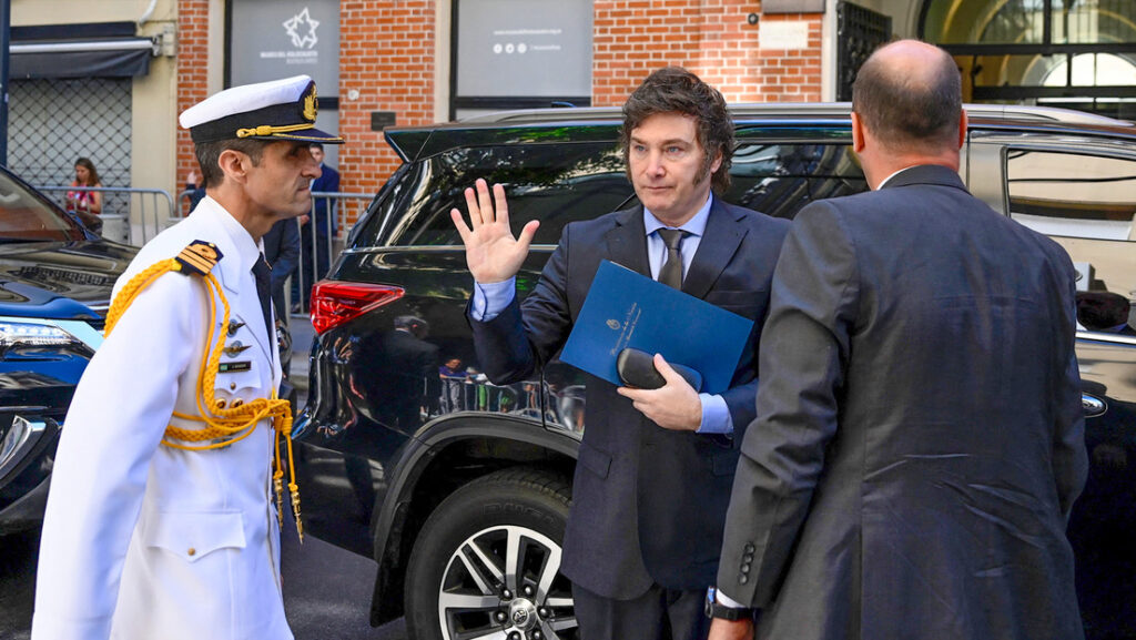 El presidente de Argentina, Javier Milei, durante un acto en Buenos Aires el 26 de enero de 2024.Luis Robayo / AFP