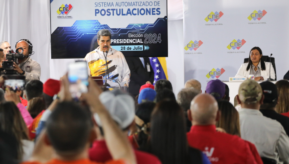 El presidente de Venezuela, Nicolás Maduro, inscribió su candidatura para las elecciones del 28 de julio. // Foto: @PresidencialVen.