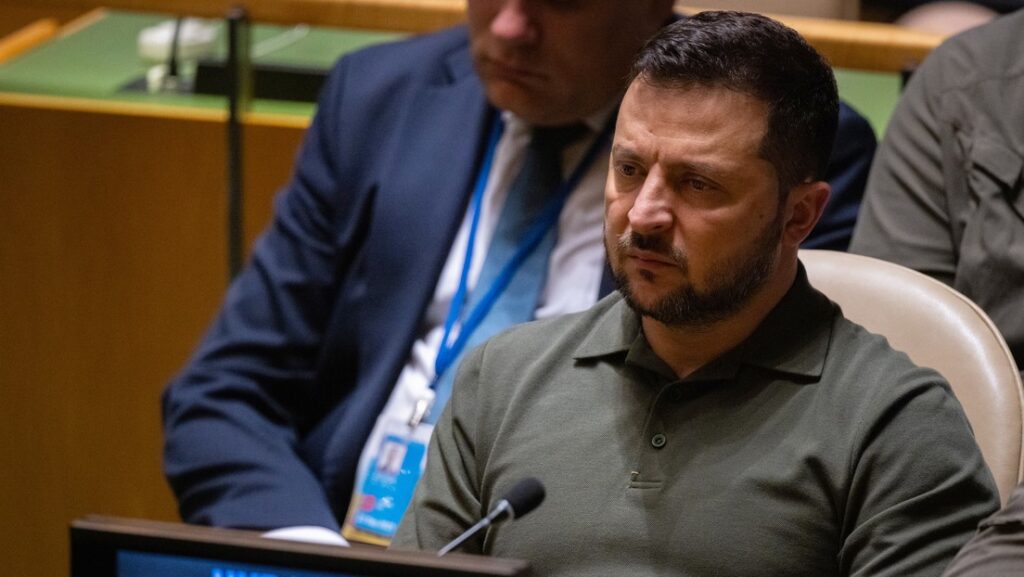 El presidente ucraniano, Vladímir Zelenski asiste a la 78ª sesión de la Asamblea General de la ONU, 19 de septiembre de 2023.Adam Gray / Gettyimages.ru