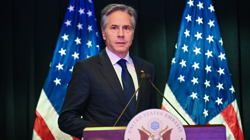 El secretario de Estado de EE.UU., Antony Blinken, en Pekín, China, el 26 de abril de 2024.Johannes Neudecker / picture alliance / AP