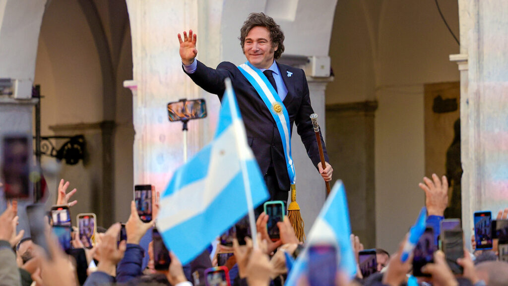 El presidente argentino Javier Milei.Nicolas Aguilera / AP 