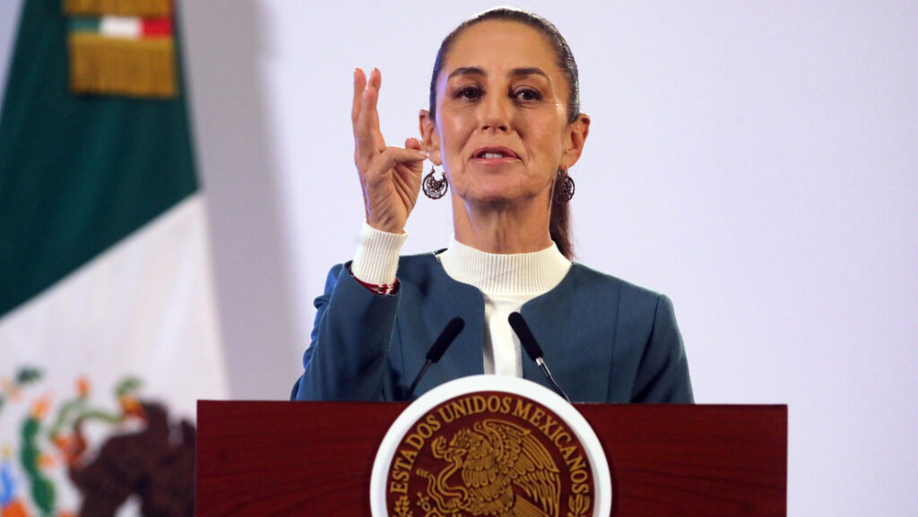 La presidenta de México, Claudia Sheinbaum, en una conferencia de prensa en el Palacio Nacional.Ian Robles / Eyepix Group / LightRocket / Gettyimages.ru