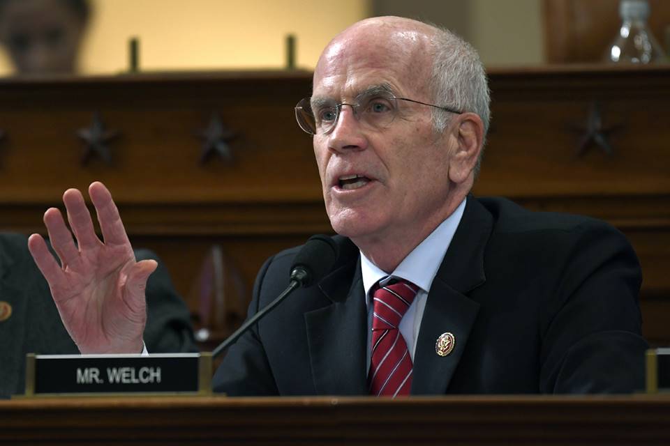 FILE – Rep. Peter Welch, D-Vt., questions former U.S. Ambassador to Ukraine Marie Yovanovitch before the House Intelligence Committee on Capitol Hill in Washington, Friday, Nov. 15, 2019. Welch, Vermont’s sole member of the U.S. House of Representatives, announced Monday, Nov. 22, 2021, that he will run for the U.S. Senate seat now held by Democratic Sen. Patrick Leahy, who has said he won’t seek reelection. (AP Photo/Susan Walsh, File)