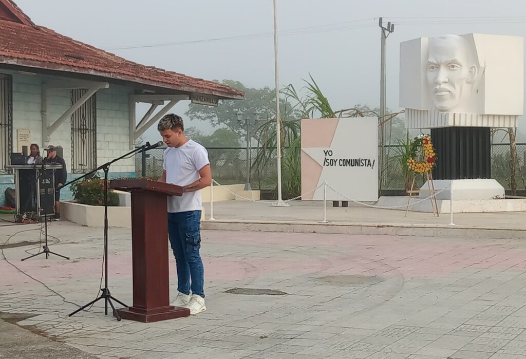Alain Rojas Rodríguez, quien alzó la voz en representación de los jóvenes azucareros // Foto: Samantha Cabrera 