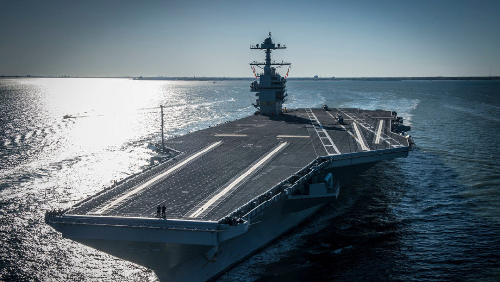 El portaviones USS Gerald R. FordEspecialista en Comunicación Masiva de 2.ª Clase Ridge Leoni / AP 