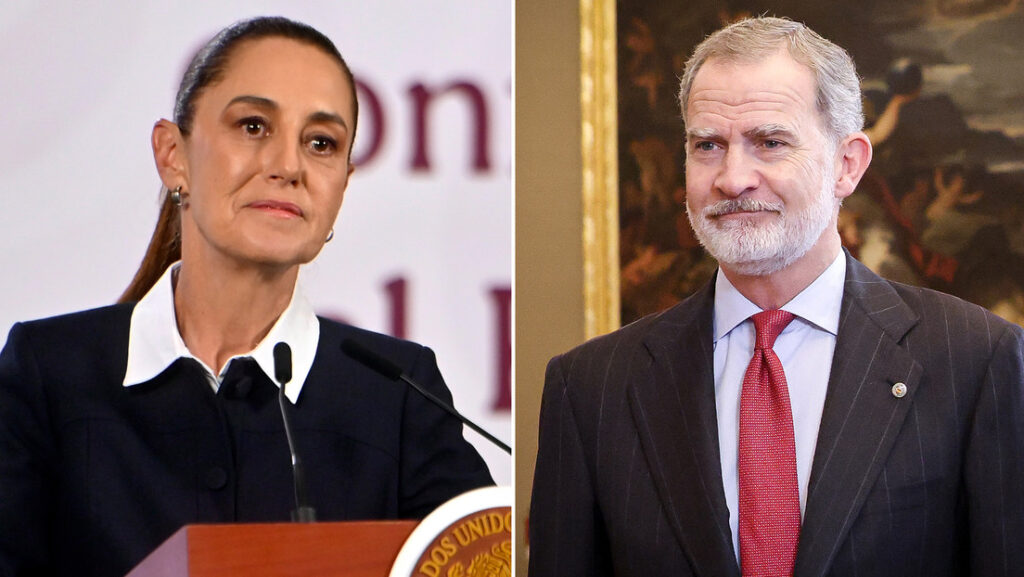 Claudia Sheinbaum, presidenta de México; y Felipe VI, rey de España. Gettyimages.ru 