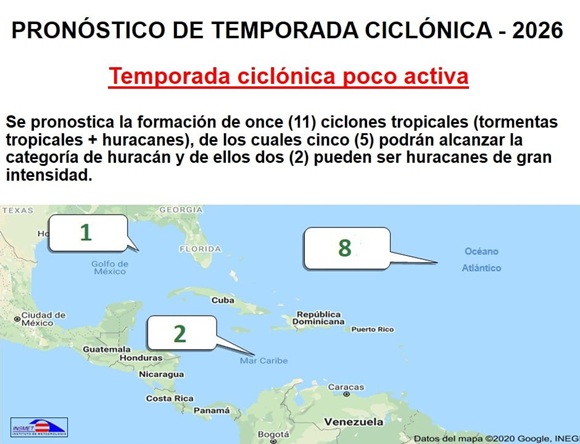 Foto: Centro de Pronósticos y Centro del Clima del Instituto de Meteorología
