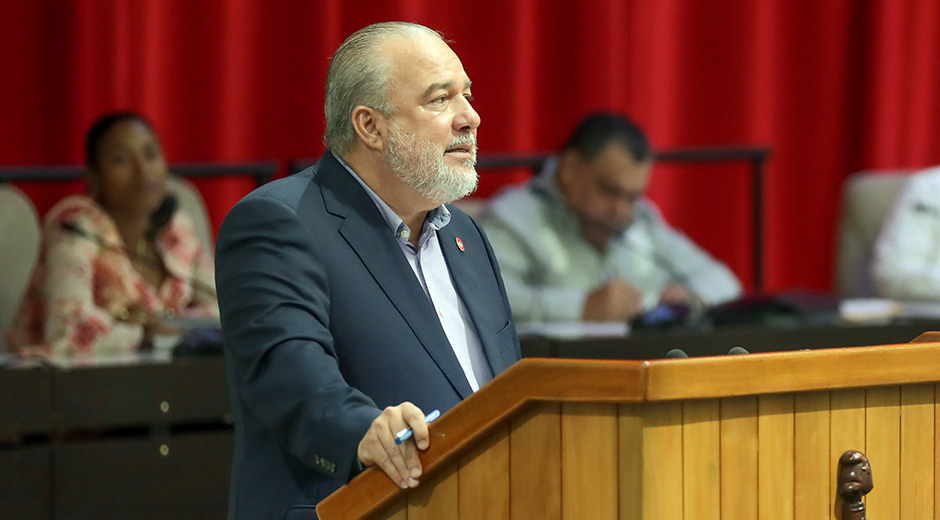 El Primer Ministro de Cuba, Manuel Marrero Cruz, durante su intervención en la tercera Sesión Extraordinaria de la Asamblea Nacional del Poder Popular en su X Legislatura. Foto: Abel Padrón Padilla/ Cubadebate.