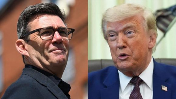 Una imagen combinada del nuevo primer ministro británico, Andy Burnham, y el presidente de EE.UU., Donald Trump. Foto: HispanTV